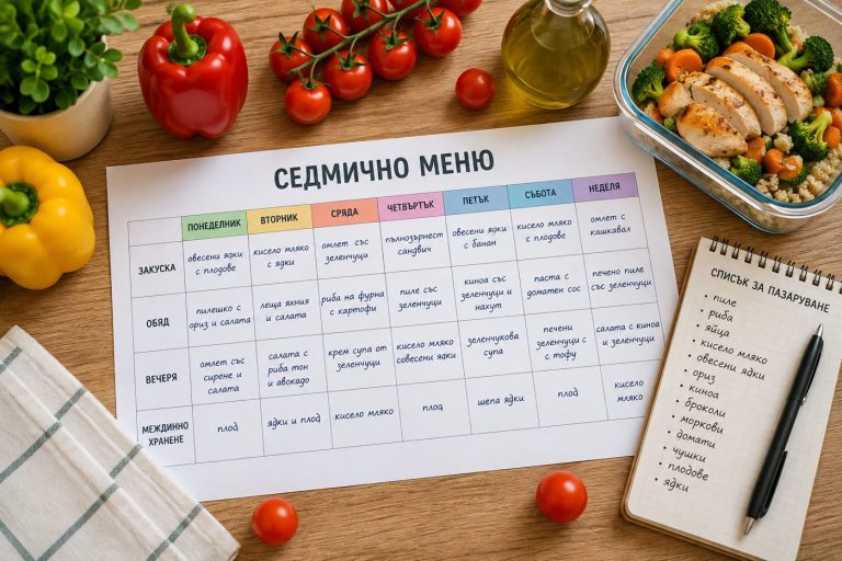 седмично меню и планиране на храненето